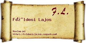 Földesi Lajos névjegykártya